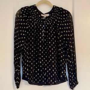 LOFT black long sleeve blouse